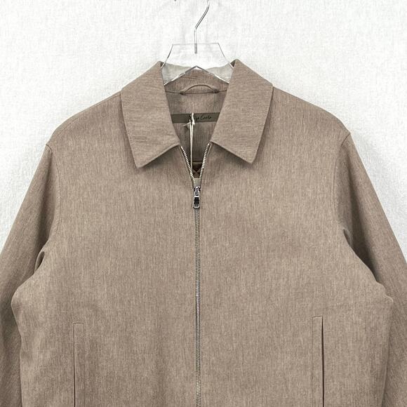 ENZA COSTA Wool Suiting Bomber Jacket Womens Small Tan Zip Collared Padded NEW - Picture 4 of 14